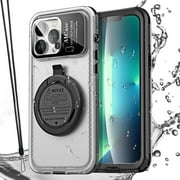 AICase Self-Check Waterproof Phone Case for iPhone 13 Pro Max, Underwater Touchscreen Water Proof Diving Phone Case Built-in Screen Protector for Shower, Bike, Beach, Snorkeling