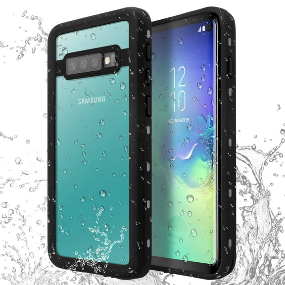 AICase Shockproof Back Cover Cell Phone Case for Samsung Galaxy S10, Black/Clear