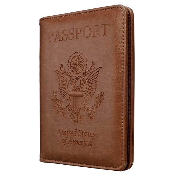 AICase US Passport Holder Wallet Slim Leather Travel RFID Blocking ID Card Case Cover