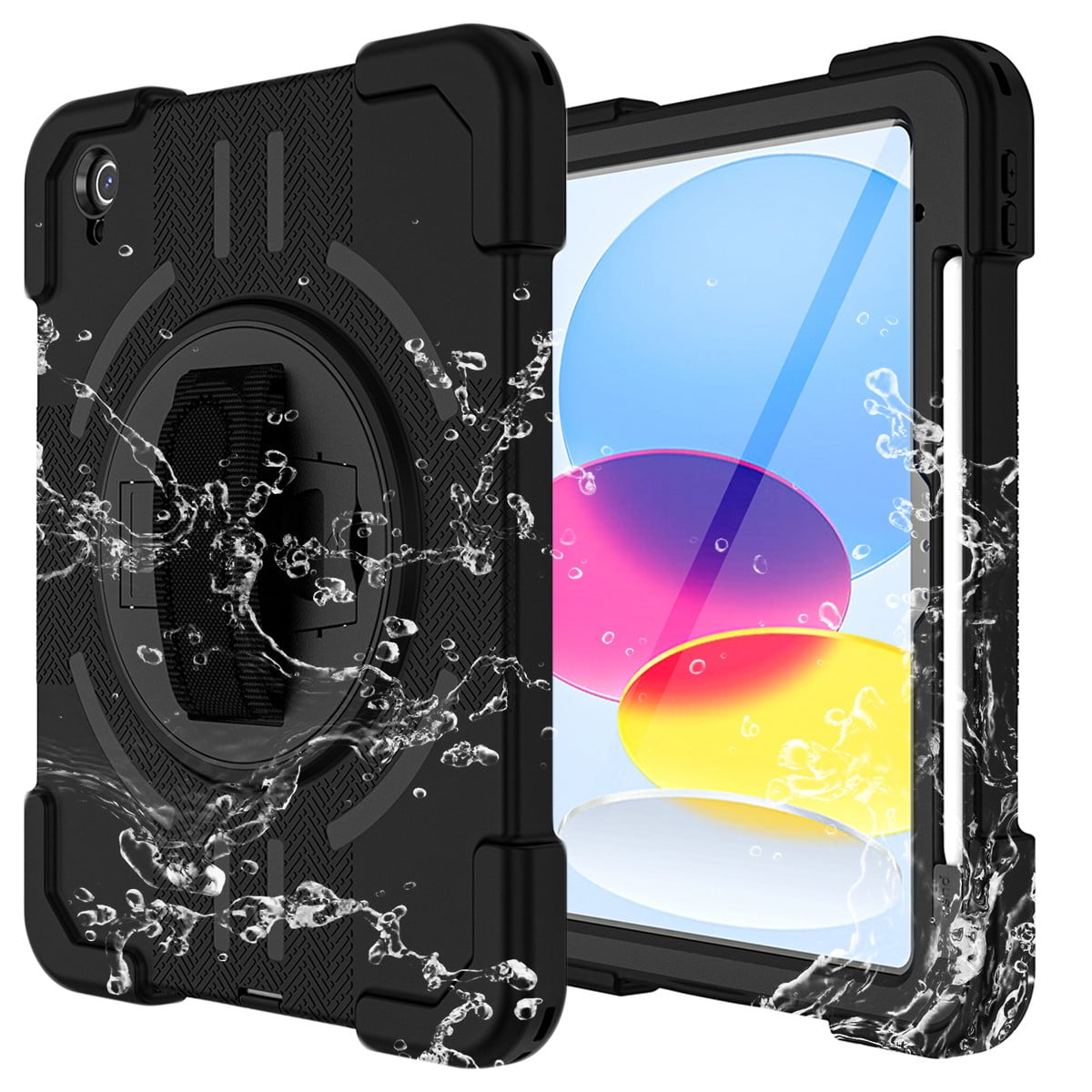 AICase Waterproof Case for iPad(A16) 11th Generation 11 inch 2025 Case Built-in Stand with Screen Protector with Pencil Holder & Shoulder Strap Handle Full-Body Rugged Cover