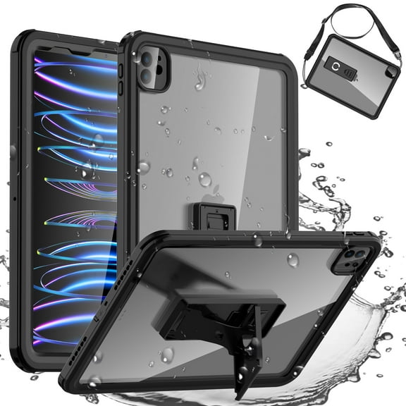 AICase Waterproof Protective Case for iPad Pro 11 Inch 2020/2021/2022 with Lanyard and 360° Full Body Protection with Touch Function, Transparent Case, Waterproof, Shockproof