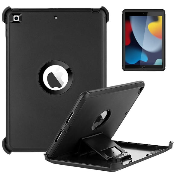 AICase for Apple iPad 9th/8th/7th Generation Heavy Duty Full Body Protective Stand Case ,Black
