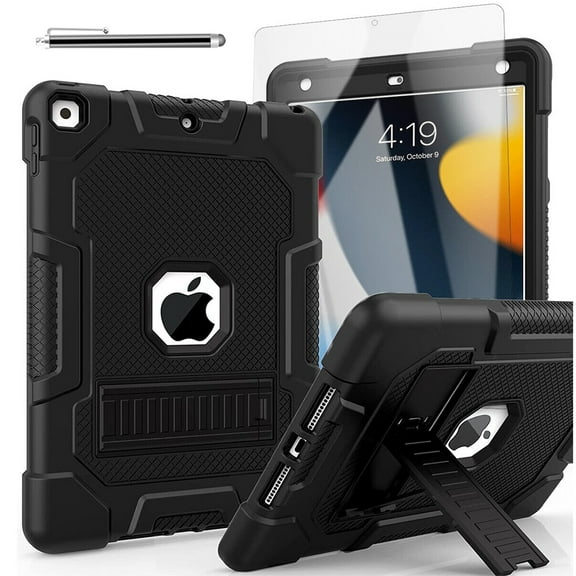AICase For iPad 9th Generation Case 10.2" 2021, Heavy Duty Kids Case 360 Hand Strap Kickstand for Apple iPad Case 7th Gen 8th Gen 2019 2020 With Soft Screen Protector