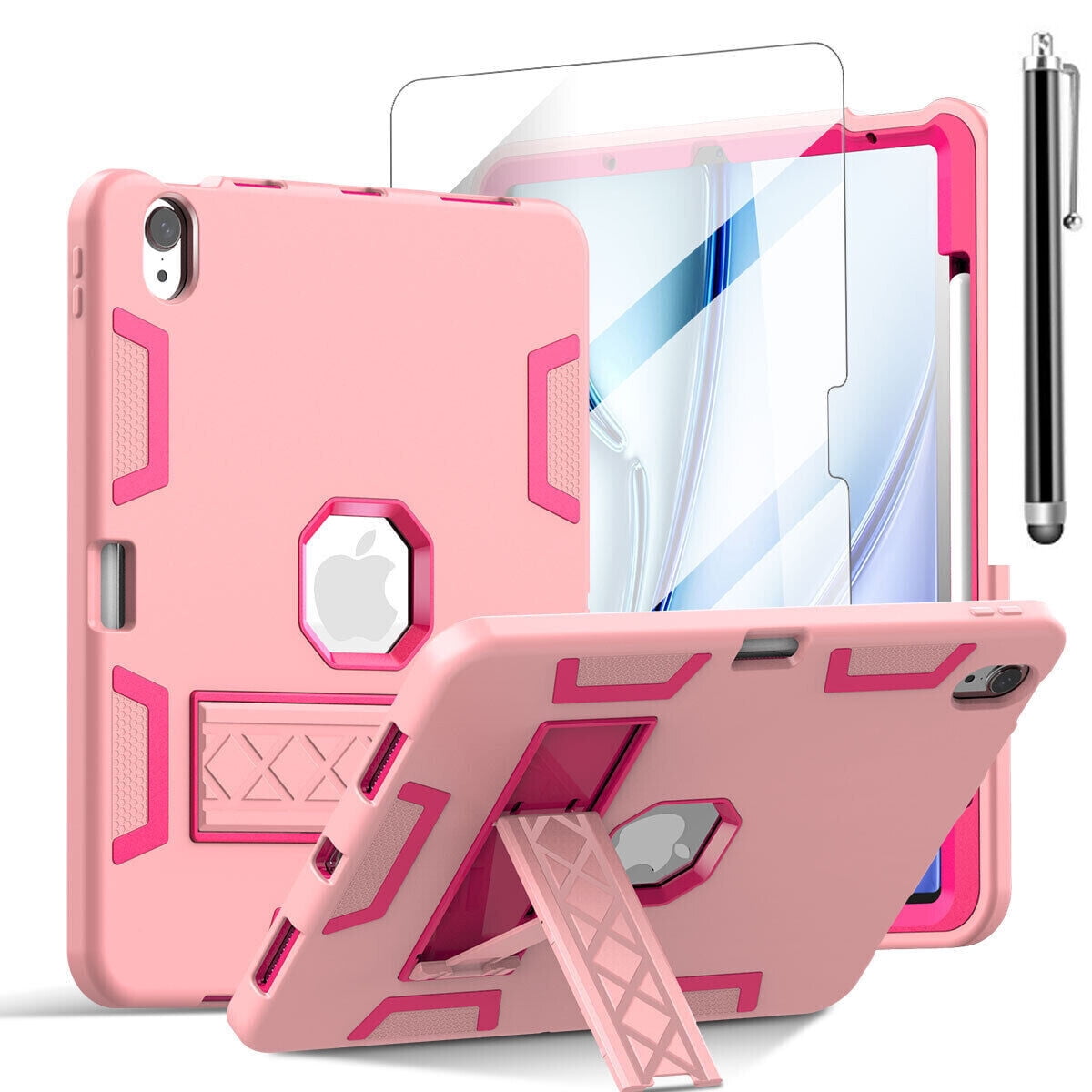 AICase For iPad Air 11-inch M2 (2024), iPad Air 5th 4th Generation 10.9 inch 2022 2020 Case with Pencil Holder,Heavy Duty Shockproof Stand Cover Screen Protector