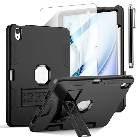 AICase For iPad Air 11-inch M2 (2024), iPad Air 5th 4th Generation 10.9 inch 2022 2020 Case with Pencil Holder,Heavy Duty Shockproof Stand Cover Screen Protector