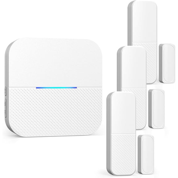 AIDA Door Alarms When Opened Wireless Ring Chime Sensor Alarm for Business/Home/Kids - 600ft Range, 58 Ringtones, 5 Volume Levels, Open Alert, Easy Install (1 Receiver + 3 Sensor)