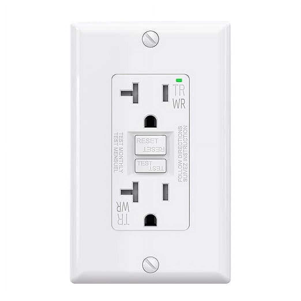 AIDA GFCI Outlet 20 Amp, SelfTest Electrical Outlet, GFI Tamper