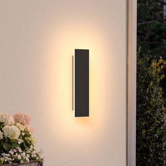 AIDAPLAY Modern Black Long Wall Light, IP65 Waterproof LED, 3000K Warm Light, Metal Acrylic Material, Suitable for Gardens, Living Rooms, 45.3 inch