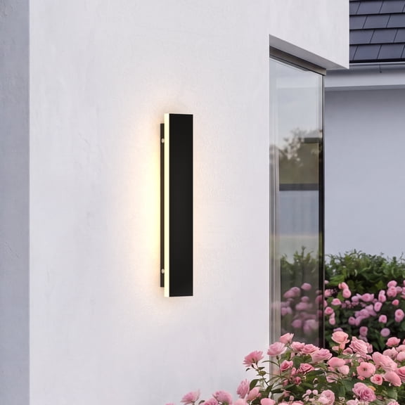 AIDAPLAY Outdoor LED Wall Sconce, Waterproof Black Rectangular Light, 3000K Warm White, IP65 Waterproof, for Garden Patio and Indoor, 11.81 inch