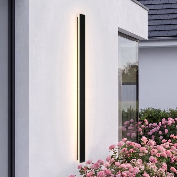 AIDAPLAY Outdoor LED Wall Sconce, Waterproof Black Rectangular Light, 3000K Warm White, IP65 Waterproof, for Garden Patio and Indoor, 39.37 inch