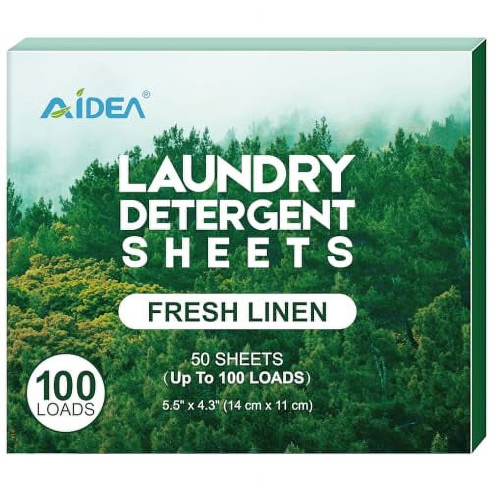 AIDEA Laundry Detergent Sheets, Fresh Scent(100 Loads) 50 Sheets, Eco