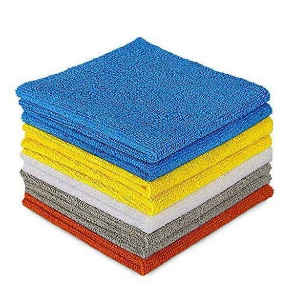 AIDEA Microfiber Cleaning Cloths-8PK, Cleaning Cloth Drying Towel, All-Purpose Softer Highly Absorbent, Lint Free, Streak Free Wash Cloth for House, Kitchen, Car, Window, Gifts-(12in.x 12in.)
