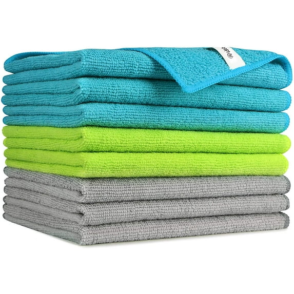 AIDEA Microfiber Cleaning Cloths-8PK, Softer Highly Absorbent, Lint Free Streak Free for House, Kitchen, Car, Window Gifts(12in.x16in.)