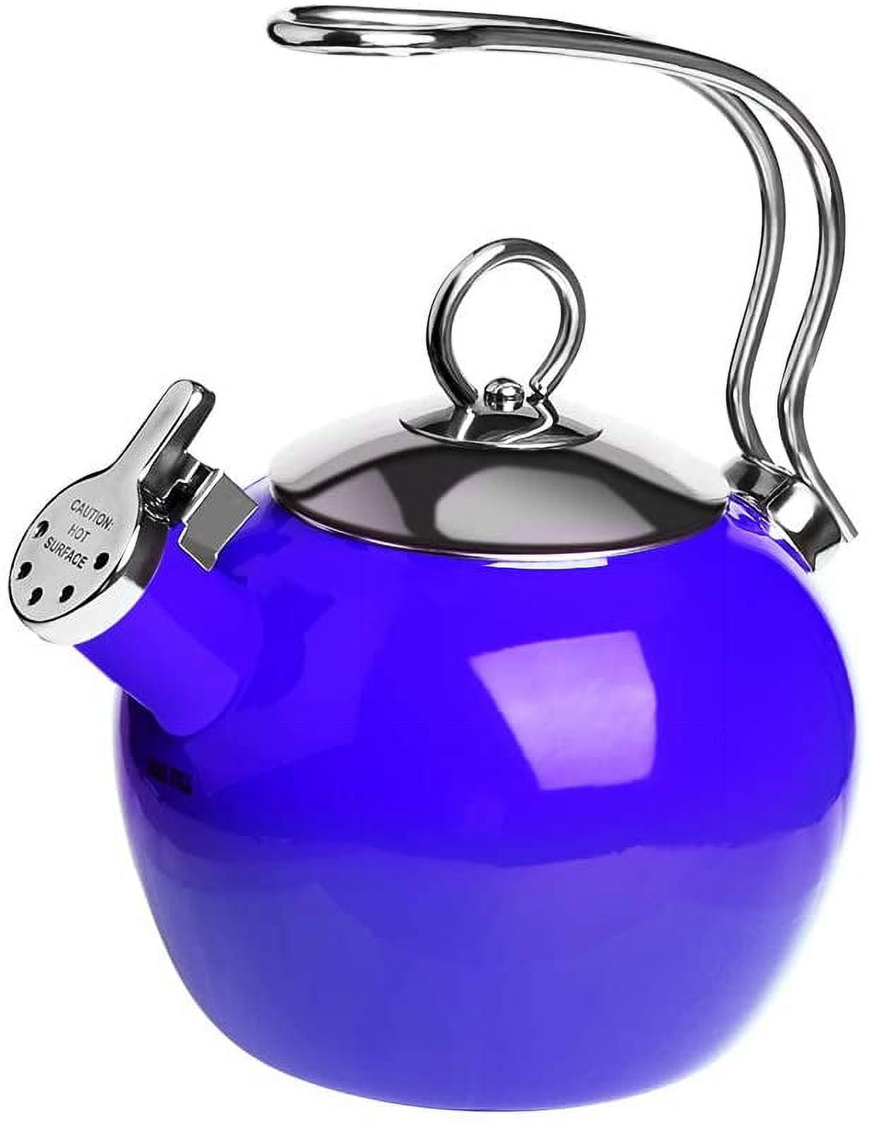 Poliviar Tea Kettle Seabed Blue Stovetop Tea Kettle 2.7 Quart Audible  Whistling