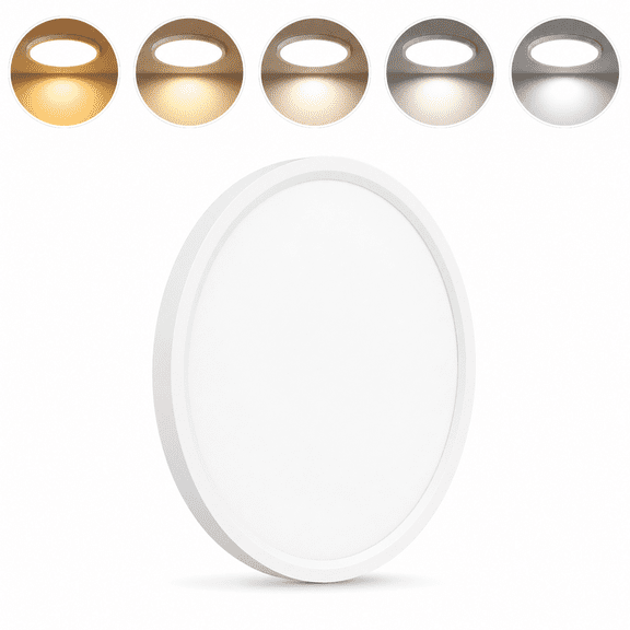AIDEL 1 Pack 12 Inch LED Flush Mount Ceiling Light, 5CCT Color Selectable, 24W 2400LM Dimmable Round Lamp for Bedroom Kitchen
