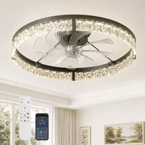 EDISHINE 20'' Low Profile Ceiling Fan with Light and Remote, Dimmable ...