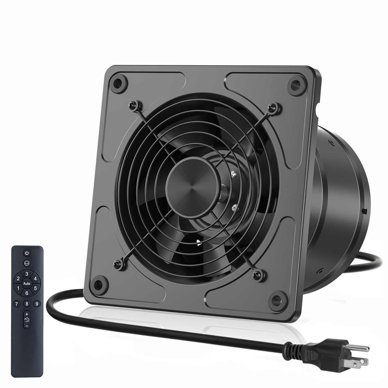 AIDEL 6 Inch Kitchen Exhaust Fan with Remote Control, 9-Speed EC Motor Inline Ventilation Fan with Timer, Low Noise Air Extractor for Kitchen, Bathroom, Attic and Indoor Venting