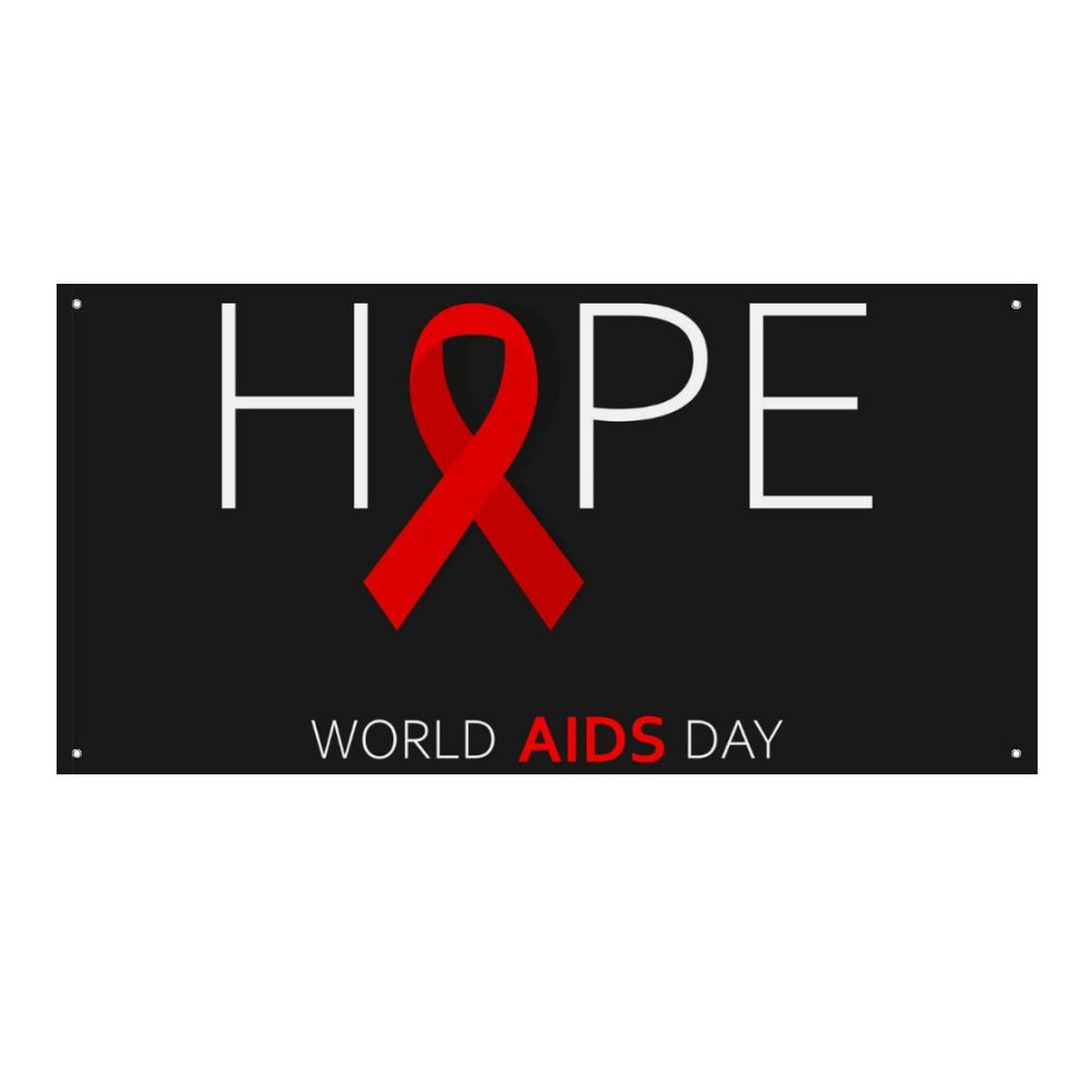 AIDS Awareness Month Banners Flag Hanging Backdrop Sign Wall Decoration ...
