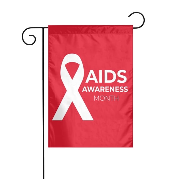 AIDS Awareness Month Garden Flag Decoration Yard Farmhouse Double Sided Holiday Party Outdoor Camping Decor Flags 12x18in