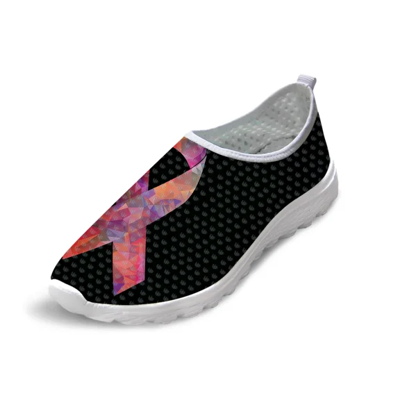 AIDS Days Flat Female Shoes Women Autism Awareness Printed Women's Sneakers Breathable Mesh Flats Teens Girls Low Top Shoes