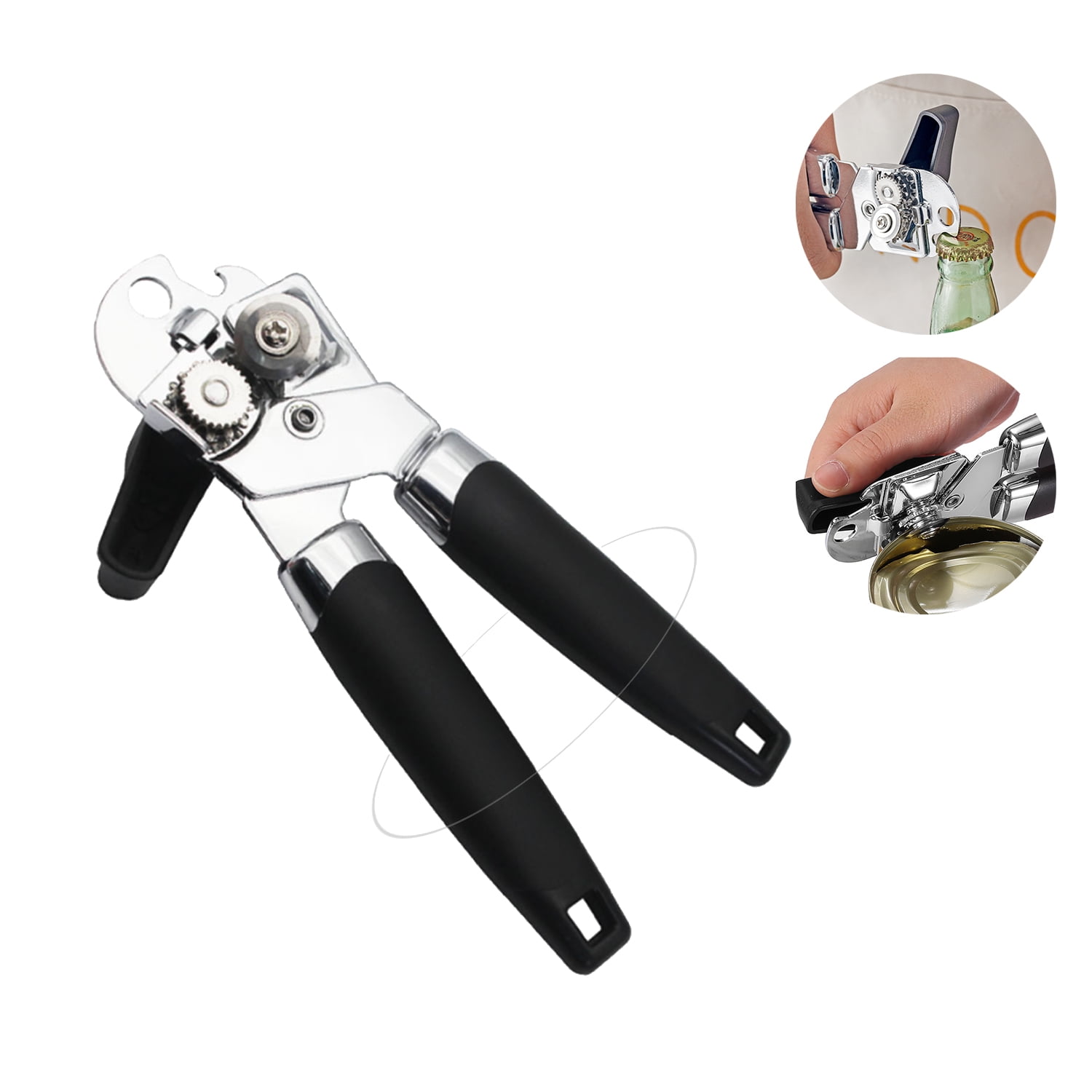 AIDUCHO 3 in 1 Can Opener Manual AntiSlip Grip Can Opener Smooth Edge