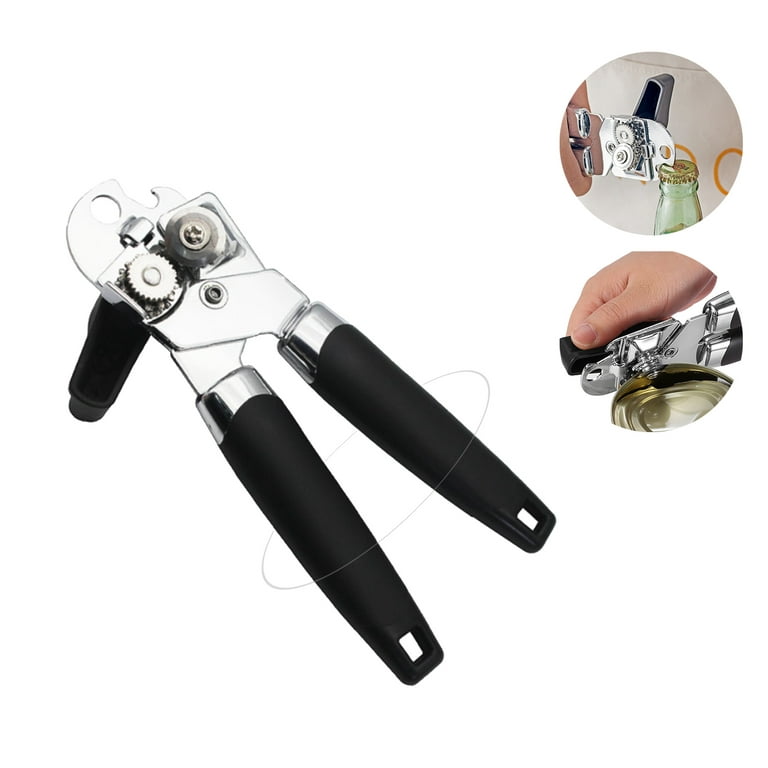 Can Opener, 3-in-1 Multifunctional Tin & Can Opener, Manual Kitchen Tool,  Professional Ergonomic Heavy Duty Safety Manual Can Opener for Seniors With