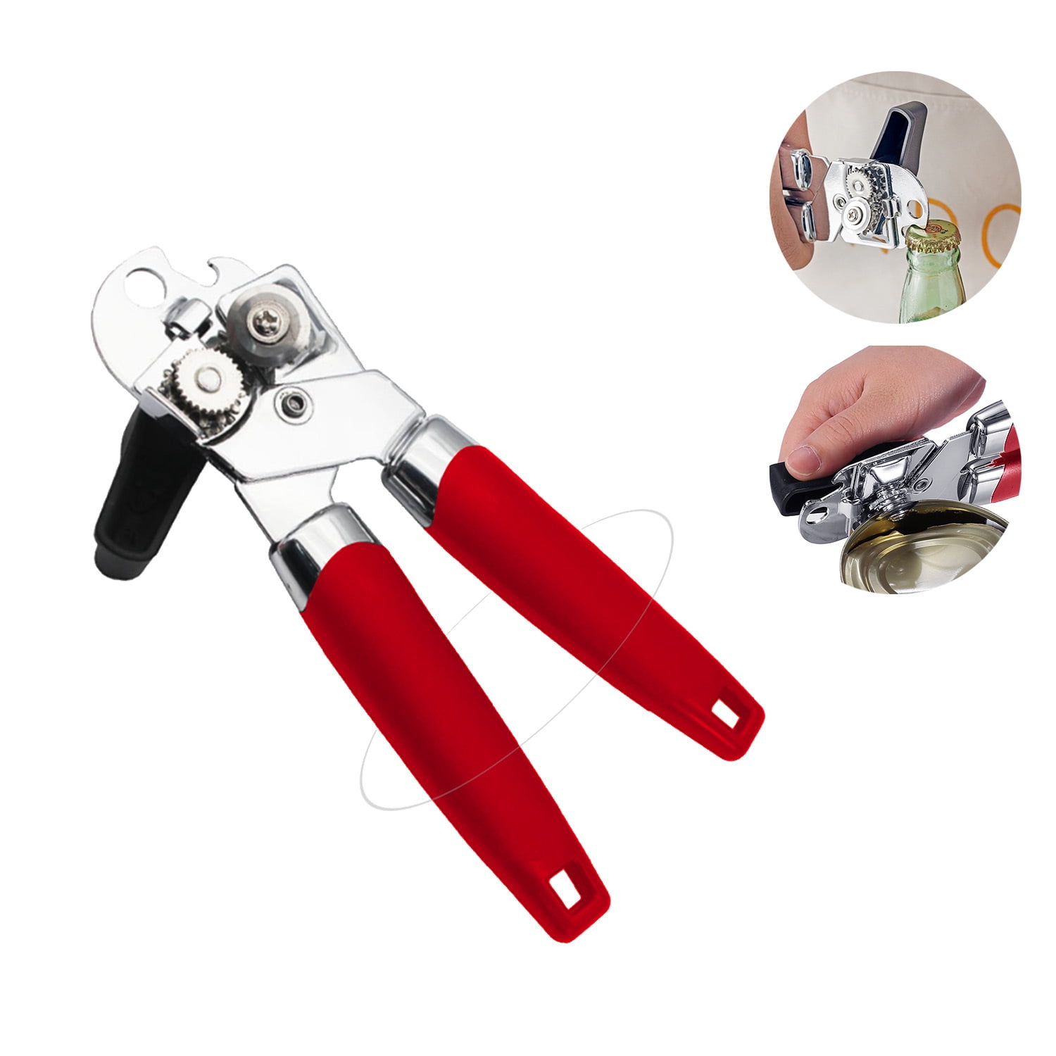 AIDUCHO 3 in 1 Can Opener Manual AntiSlip Grip Can Opener Smooth Edge