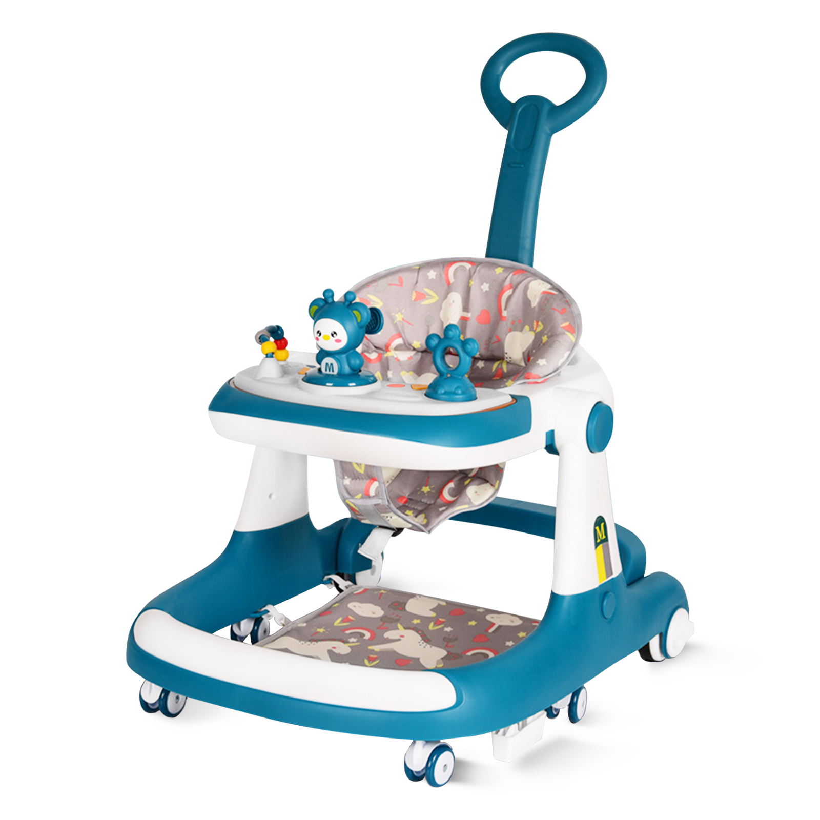 AIDUCHO Baby Walker, Foldable 3 in 1 Toddler Walker Bouncer, Learning