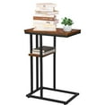 thumbnail image 1 of AIDUCHO C Shaped End Table, Side Table for Couch and Bed, Small Side Table for Small Spaces, Living Room, Bedroom, Rustic Snack Table(Brown), 1 of 8