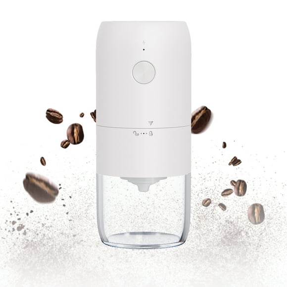 AIDUCHO Electric Burr Coffee Grinder,Adjustable Ceramic Grinding with Multi Grind Settings, Portable & Automatic Coffee Grinder with Indicator Light,USB Rechargeable, Removable Cup,White