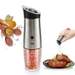 GreenLife Salt and Pepper Grinder Set, Mess-Free Ratchet Mill, Adjustable  Coarseness and Easily Refillable, Black and White