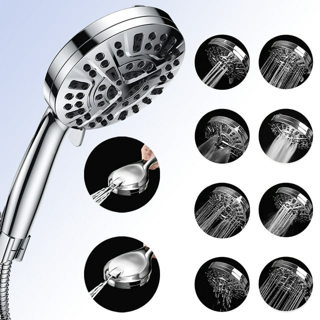 "AIDUCHO Powerful Handheld High Pressure Shower Head, 5.04"" Detachable