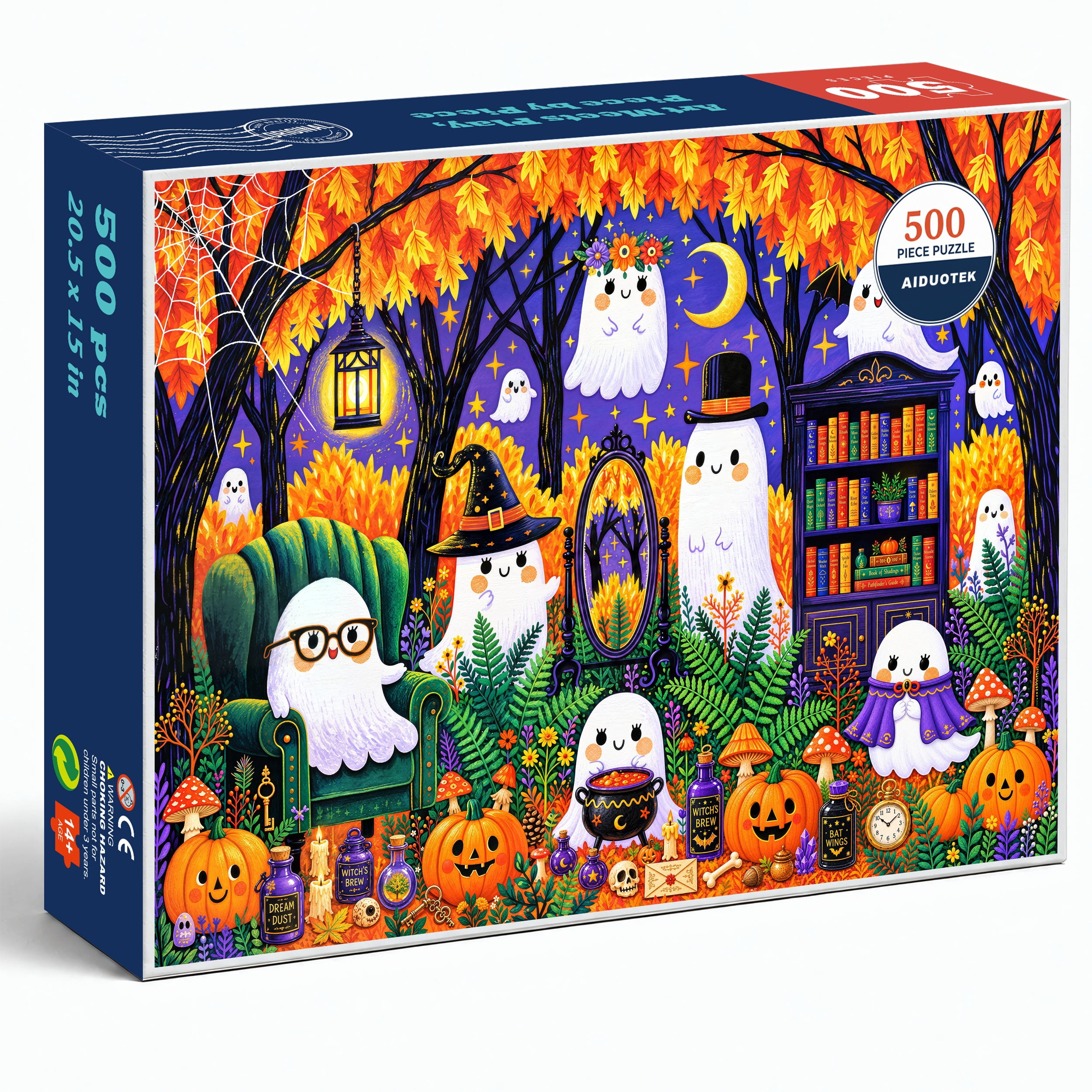 AIDUOTEK Halloween Puzzles for Adults 500 Pieces, Ghosts Pumpkins