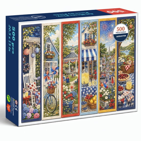 AIDUOTEK Summer Puzzles for Adults 500 Pieces, Gazebo Cottage Fireworks