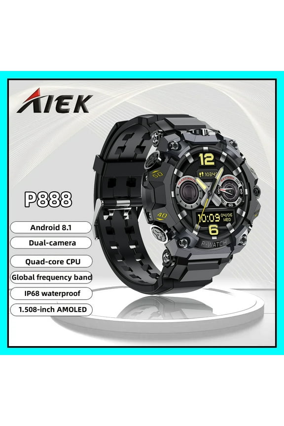 4G Sports Smart Watch Android 8.1 Quad-core 4GB RAM 64GB ROM Dual-camera Wifi GPS Waterproof Outdoor Smartwatch