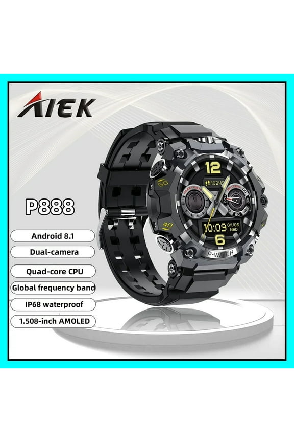 4G Sports Smart Watch Android 8.1 Quad-core 4GB RAM 64GB ROM Dual-camera Wifi GPS Waterproof Outdoor Smartwatch