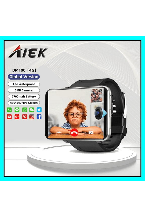 DM100 4G 2.86Inch Full Touch Screen Men Smart Watch 3GB+32GB ROM 5MP Camera WIFI Bluetooth GPS 2700mah Smartwatch For Android IOS