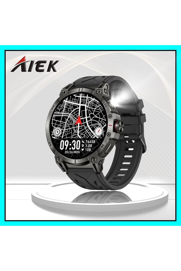 KC89 Smart Watch 760mah Large Battery life About7-10 days With Flashlight 1.85 inch Men Outdoors Sports Fitness Tracker  Outdoor Sports Smartwatch