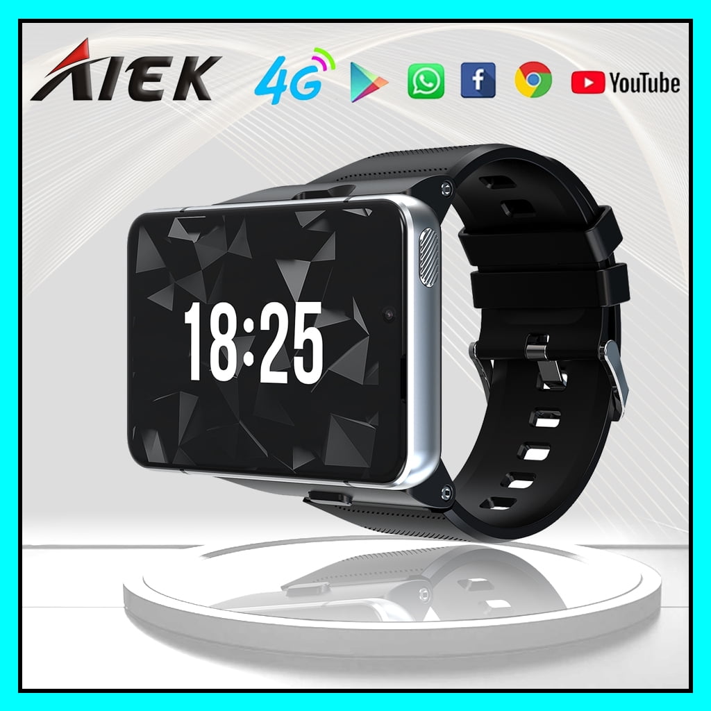 AIEK S999 4G LTE Smart Watch Android 9.0 MTK6761 Quad Core 4GB Ram 64GB Rom Smartwatch Phone 2.88" Large Square Screen Watch 2300mAh Large Capacity Battery