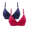 thumbnail image 1 of AIEOTT 2pcs Women's T-Shirt Bra Push up Wirefree Seamless Sports Bra Embroidered Glossy Comfortable Breathable Bra, Summer Saveings Clearance, 1 of 2