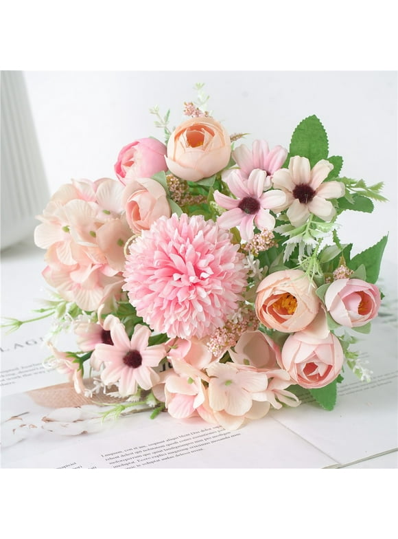 AIEOTT Beautiful Artificial Silk Fake Flowers Wedding Valentines Bouquet Bridal Decor
