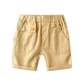 thumbnail image 1 of AIEOTT Boy's Summer Casual Cargo Shorts Solid Color Five Quarter Pants Versatile Elastic Waist Shorts Hot Pants for Outerwear, On Clearance, 1 of 6