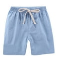 thumbnail image 1 of AIEOTT Boy's Summer Casual Shorts Drawstring Elastic Waist Cotton-Linen Shorts, Cute Comfy Solid Color Go Out Shorts for Kids 2-7 Years, 1 of 8