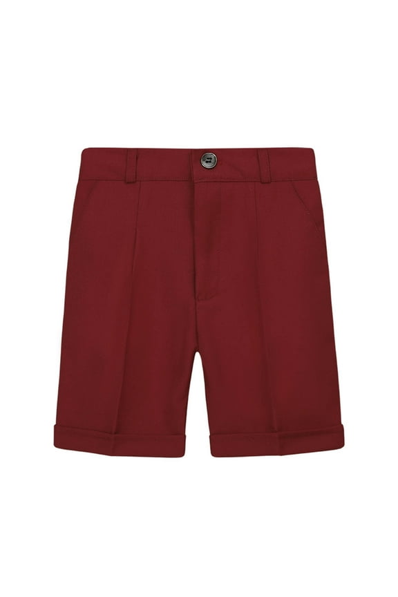 Boys Suit Shorts School Uniform Trouser Shorts Quick Dry Chino Shorts Comfy Button Elastic Waist Go Out Shorts Summer Casual Shorts