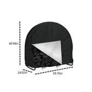 AIEOTT Firewood Log Hoop Cover, Outdoor Heavy Duty Oxford Waterproof And Weather Resistant Patio Log Rack Cover,Waterproof Firewood Cover With Openable