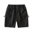 thumbnail image 1 of AIEOTT Kids Summer Shorts Casual Comfy Elastic Waist Solid Color Cotton Shorts School Trouser Shorts with Cargo Pockets Go Out Shorts for Boys 2-8 Years, 1 of 3