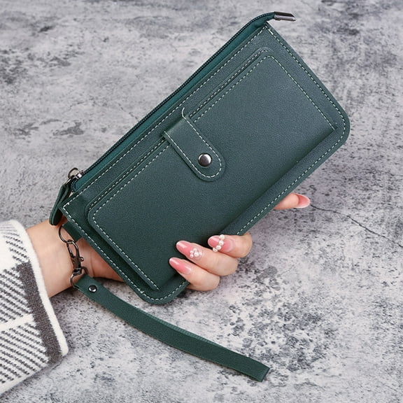 AIEOTT Ladies Wallet Slim Bifold Wallet With Zipper Closure Multi Card Case, Ladies Credit Card Holder, Multi Card Holder Clutch Coin Purse