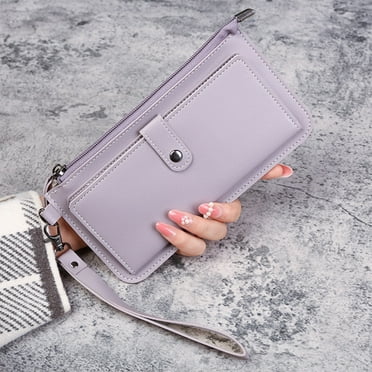 AIEOTT Ladies Wallet Slim Bifold Wallet With Zipper Closure Multi Card Case, Ladies Credit Card Holder, Multi Card Holder Clutch Coin Purse