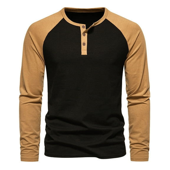 AIEOTT Men Quarter Button Pullover Crewneck Long Sleeve Shirt Lightwigeht Breathable Shirts Loose Fit Pullover Tops