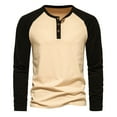 thumbnail image 1 of AIEOTT Men Quarter Button Pullover Crewneck Long Sleeve Shirt Lightwigeht Breathable Shirts Loose Fit Pullover Tops, 1 of 5